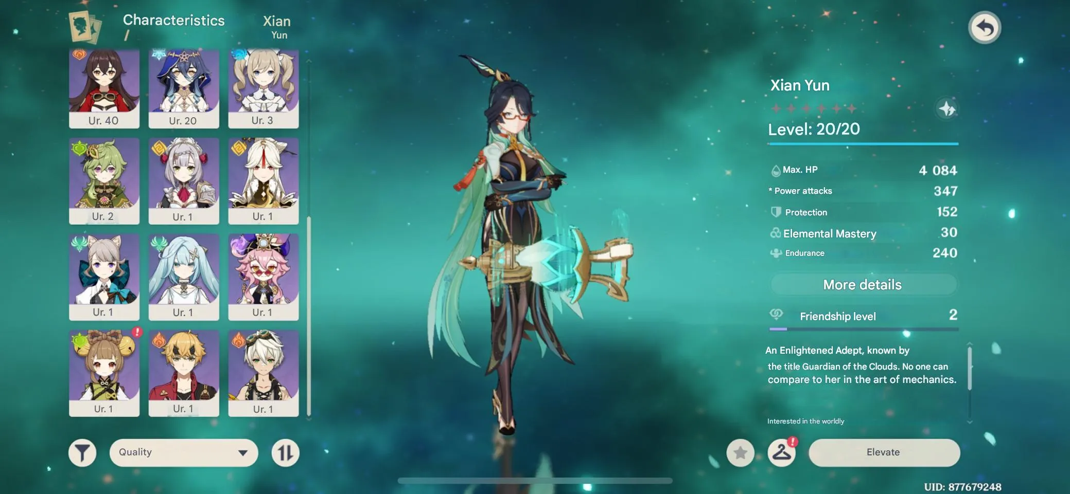 GI1517 Starter AR35 Furina + Xian Yun + Dehya, Lumine Main, Asia, Unlinked Email 